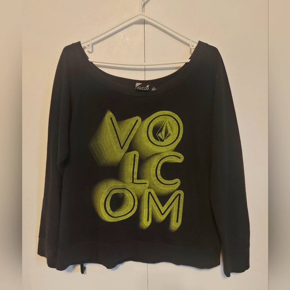 Volcom ladies off the shoulder Sweat shirt lg